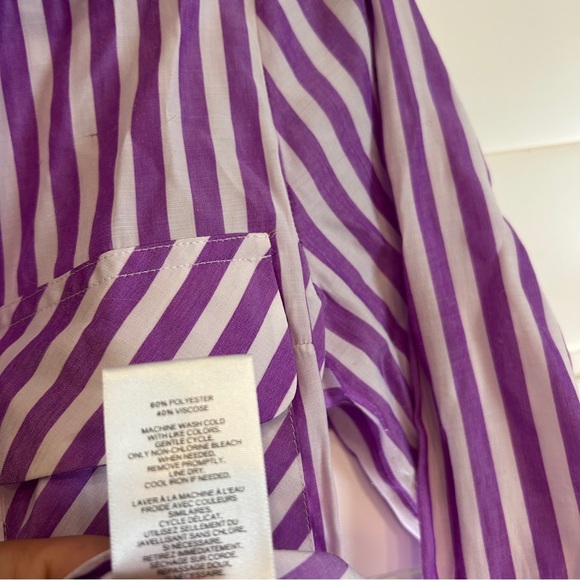 Express The City Shirt Striped Purple White Size Small - Picture 2 of 4
